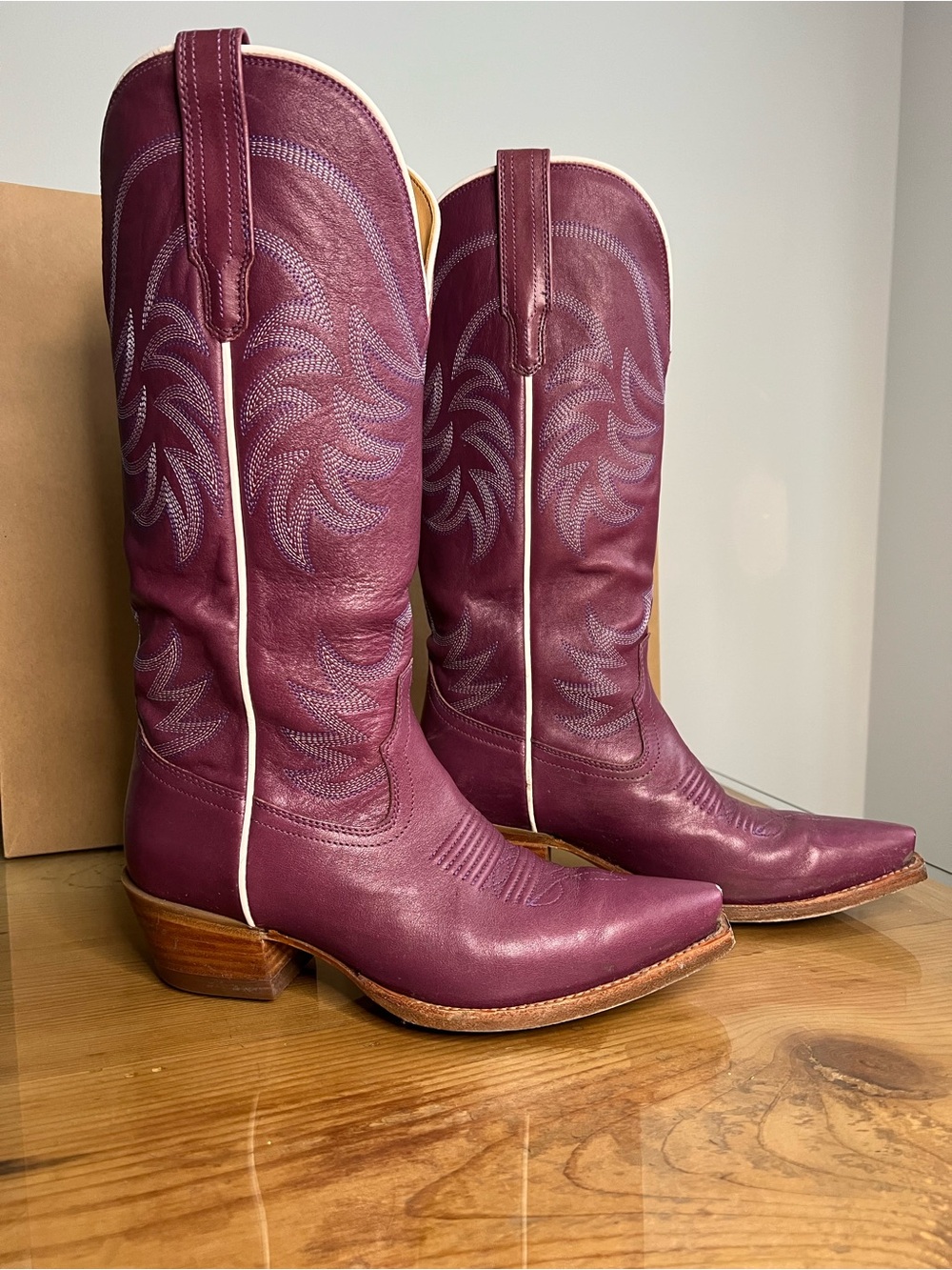 Tecovas the Annie violet Purple Leather Western Heeled Boots - Picture 5 of 8